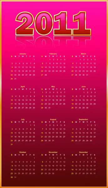Kalender auf rotem Hintergrund — Stockvektor