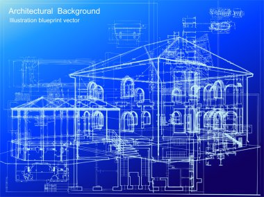 Architectural blueprint background. Vector