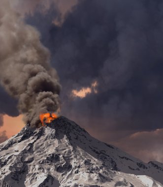 Erupting of volcano clipart