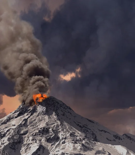 Erupting of volcano — Stock Photo, Image