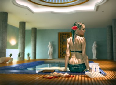 Woman in spa clipart