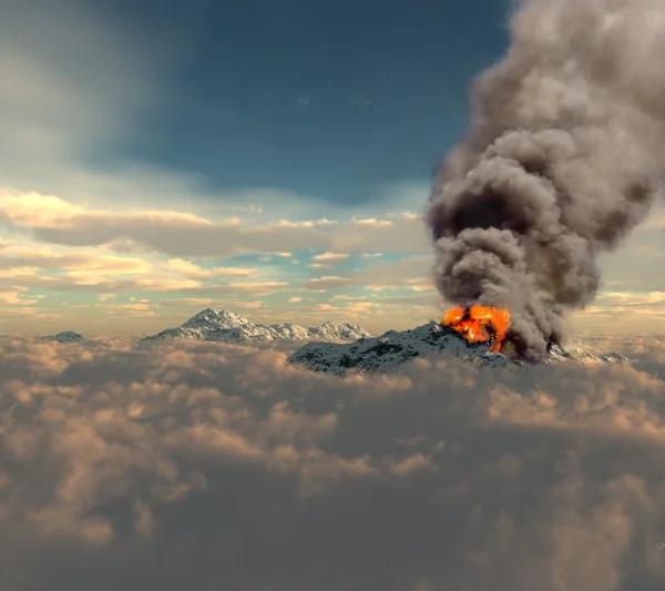 Eruzione del vulcano — Foto Stock