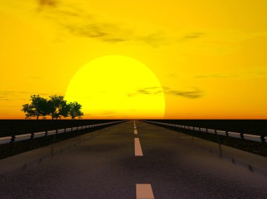 Sunset highway clipart