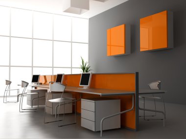 The modern office interior clipart
