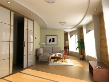 Modern hotel interior clipart