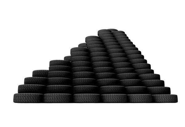 Pyramid of tyres — Stock Photo, Image