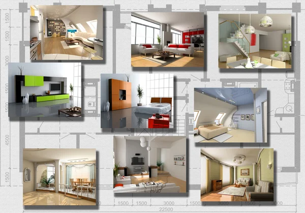 Modern interior image set — Stock Photo, Image