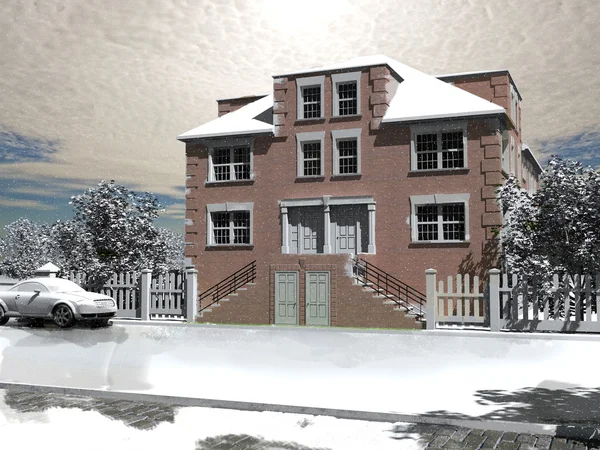 De winter huis — Stockfoto