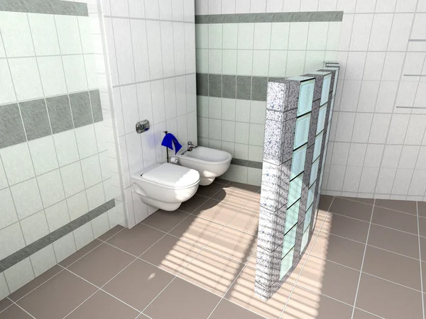 Moderní toaletní interiér — Stock fotografie