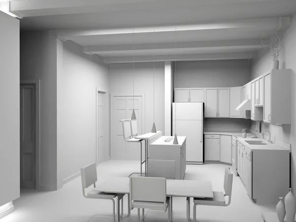 空白の近代的なキッチン — ストック写真