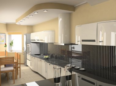 Modern kitchen interior clipart