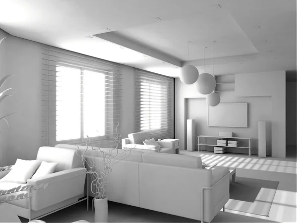 Interior moderno em branco — Fotografia de Stock
