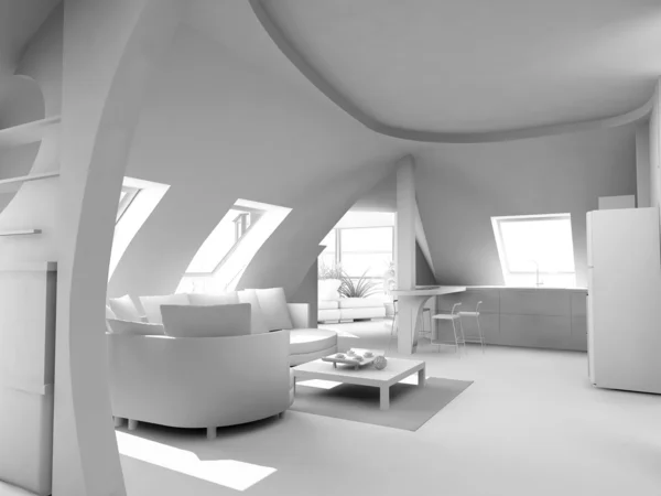 Interior em branco moderno — Fotografia de Stock