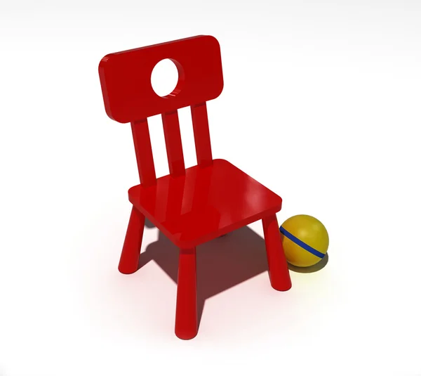 红色儿童椅 — 图库照片