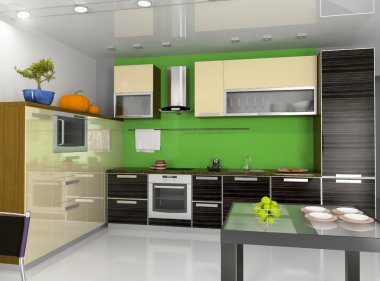 Modern kitchen interior clipart