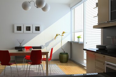 Modern kitchen interior clipart