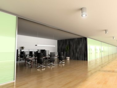 Modern office interior clipart