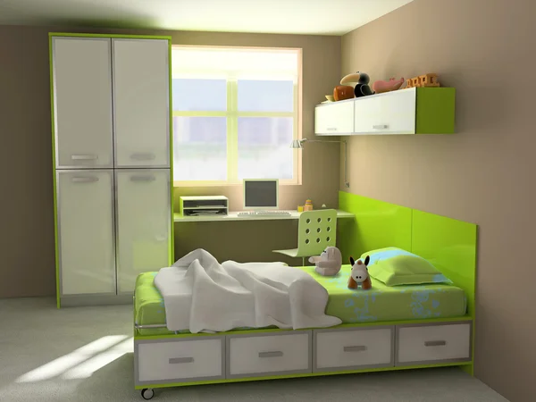 Современный интерьер детской комнаты — стоковое фото