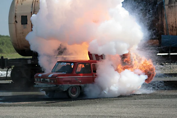 Tűz autó — Stock Fotó