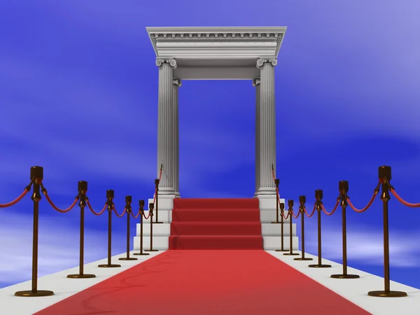 Red carpet staircase — Stock Photo, Image