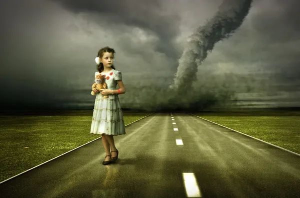 Girl tornado — Stock Photo, Image
