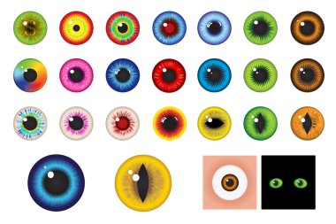 Multicolored Eyes - Design elements clipart