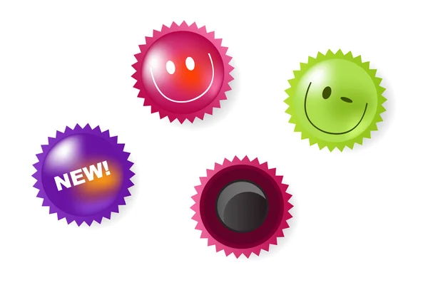 Smiling And News Icons Of Magnets — Stock Vector