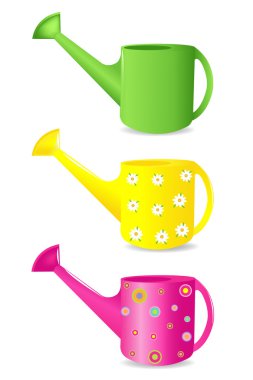 Colorful Watering cans clipart