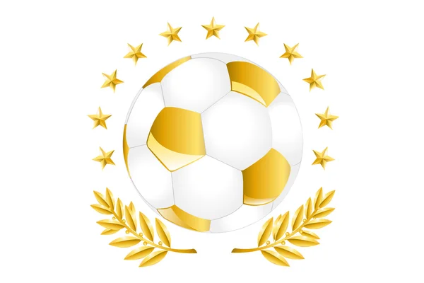 Pallone da calcio dorato — Vettoriale Stock