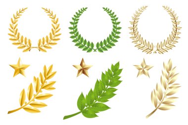 Golden And Green Elements Set clipart