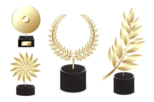 Set Of Golden Awards — Stock Vector