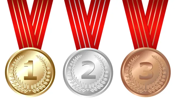 Trois médailles — Image vectorielle