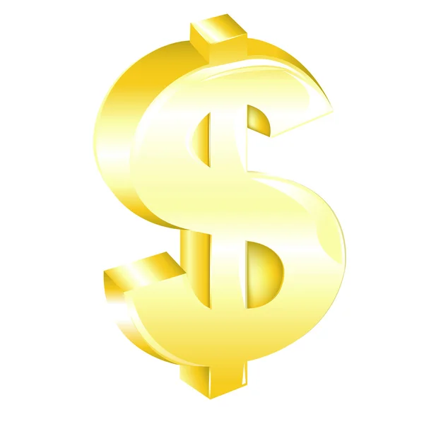 Dollar d'or signe — Image vectorielle