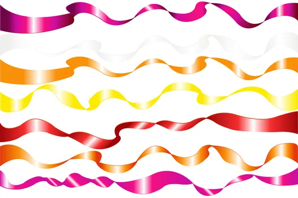 7 rubans colorés — Image vectorielle