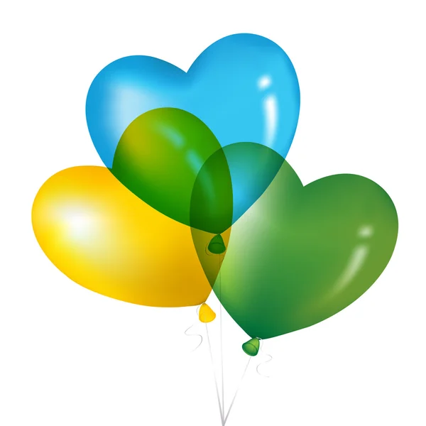 多彩的心形状气球 — 图库矢量图片
