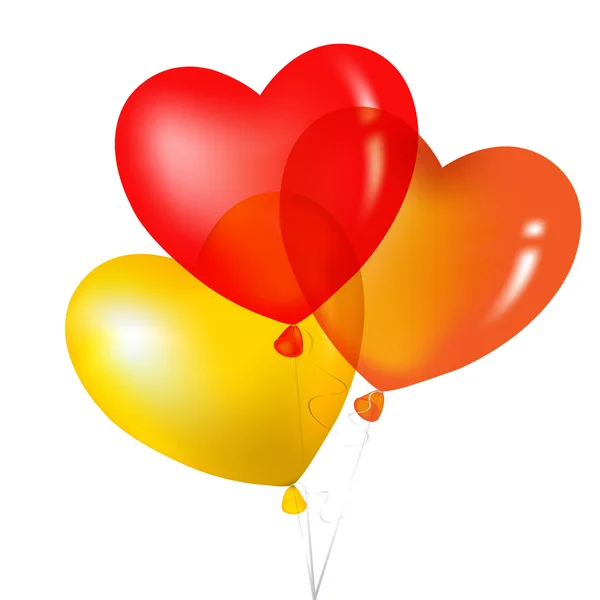 Colorful Heart Shape Balloons — Stock Vector
