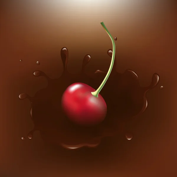ช็อคโกแลตจุ่มเชอร์รี่ — ภาพเวกเตอร์สต็อก