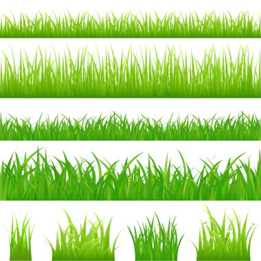 4 backgrounds of green grass