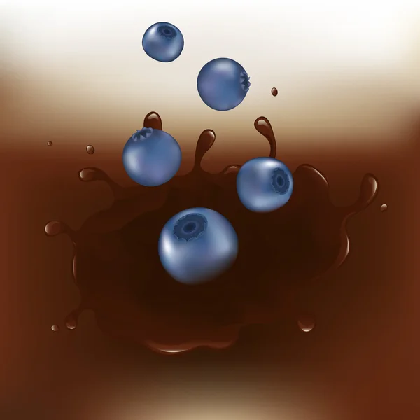 Billberry trempée au chocolat — Image vectorielle