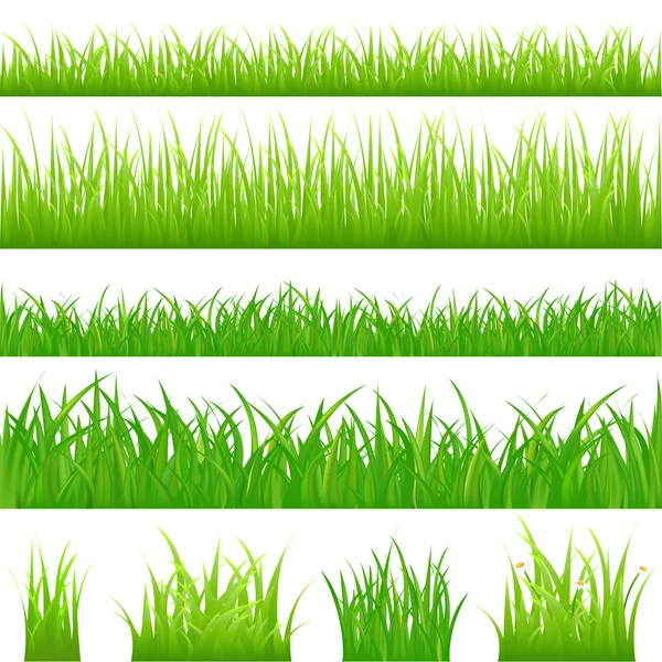 Yeşil çimen 4 arka planlar — Stok Vektör