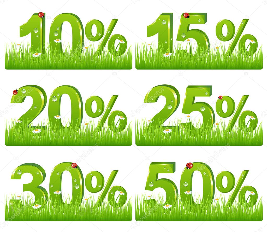 Green Discount Figures In Grass