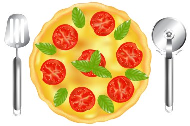 spatula ve kesici İtalyan pizza