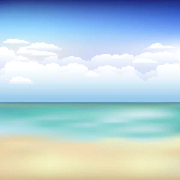ภูมิทัศน์ที่สวยงามกับชายหาด — ภาพเวกเตอร์สต็อก