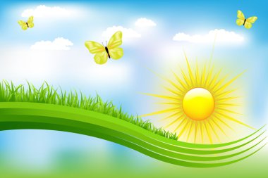 Beautiful Green Landscape clipart