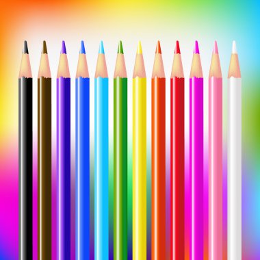 Colour Vector Pencils On Bright Background clipart