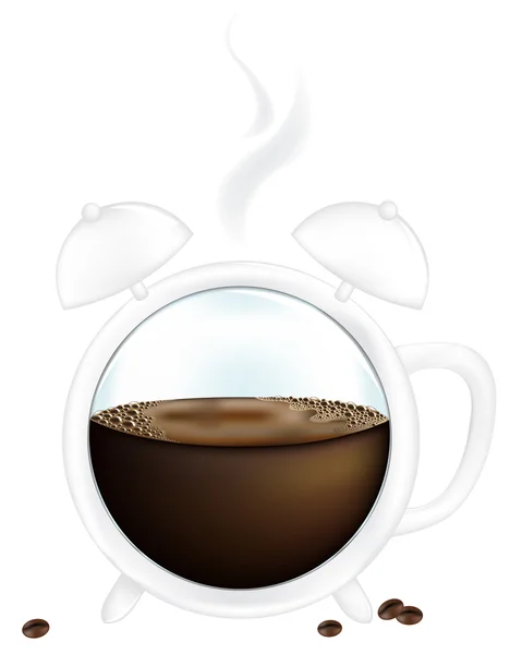 Coffee Cup Alarm Clock — Stock Vector