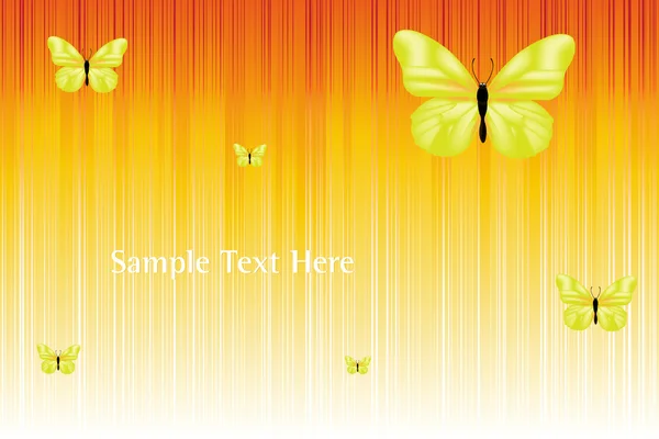Fond solaire vectoriel avec papillons — Image vectorielle