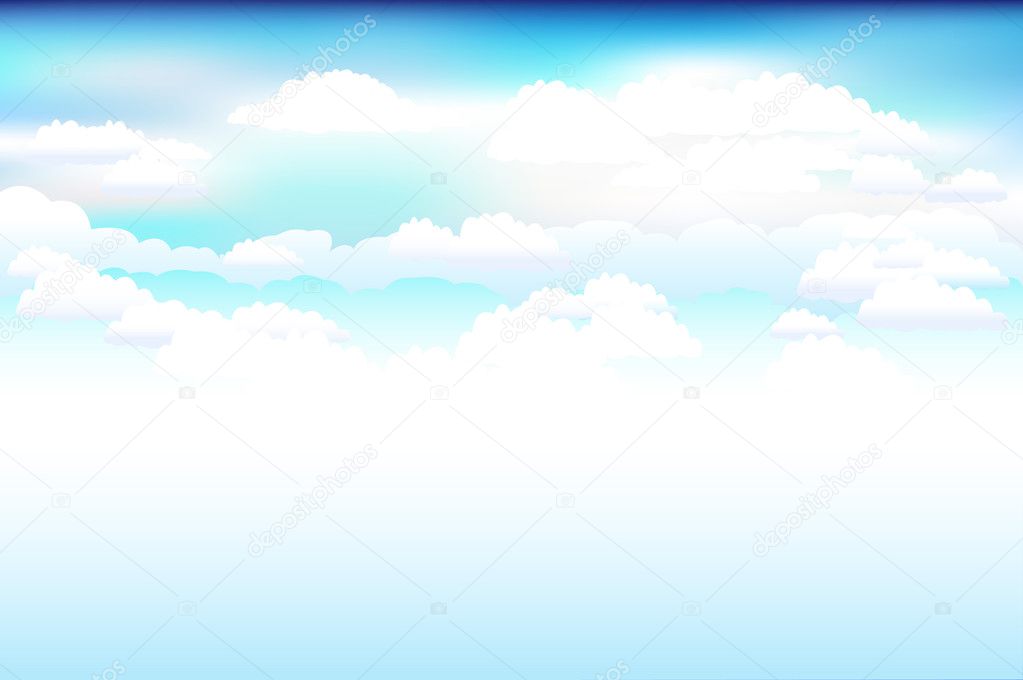 Blue Vector Sky And Clouds