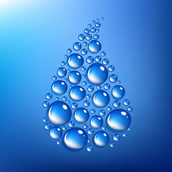 Blue Water Drops — Stock Vector