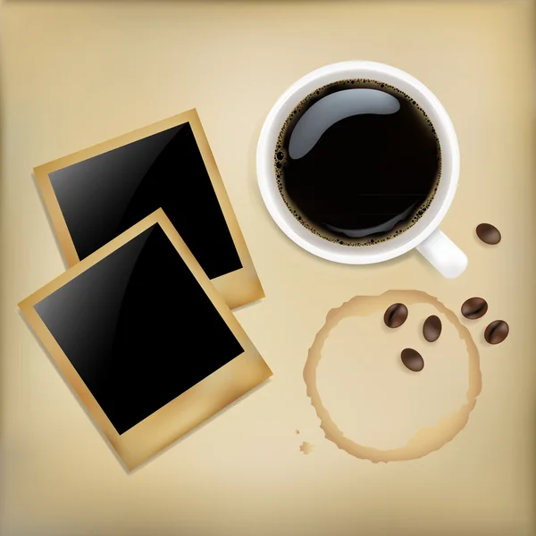 Tasse de café avec photos — Image vectorielle